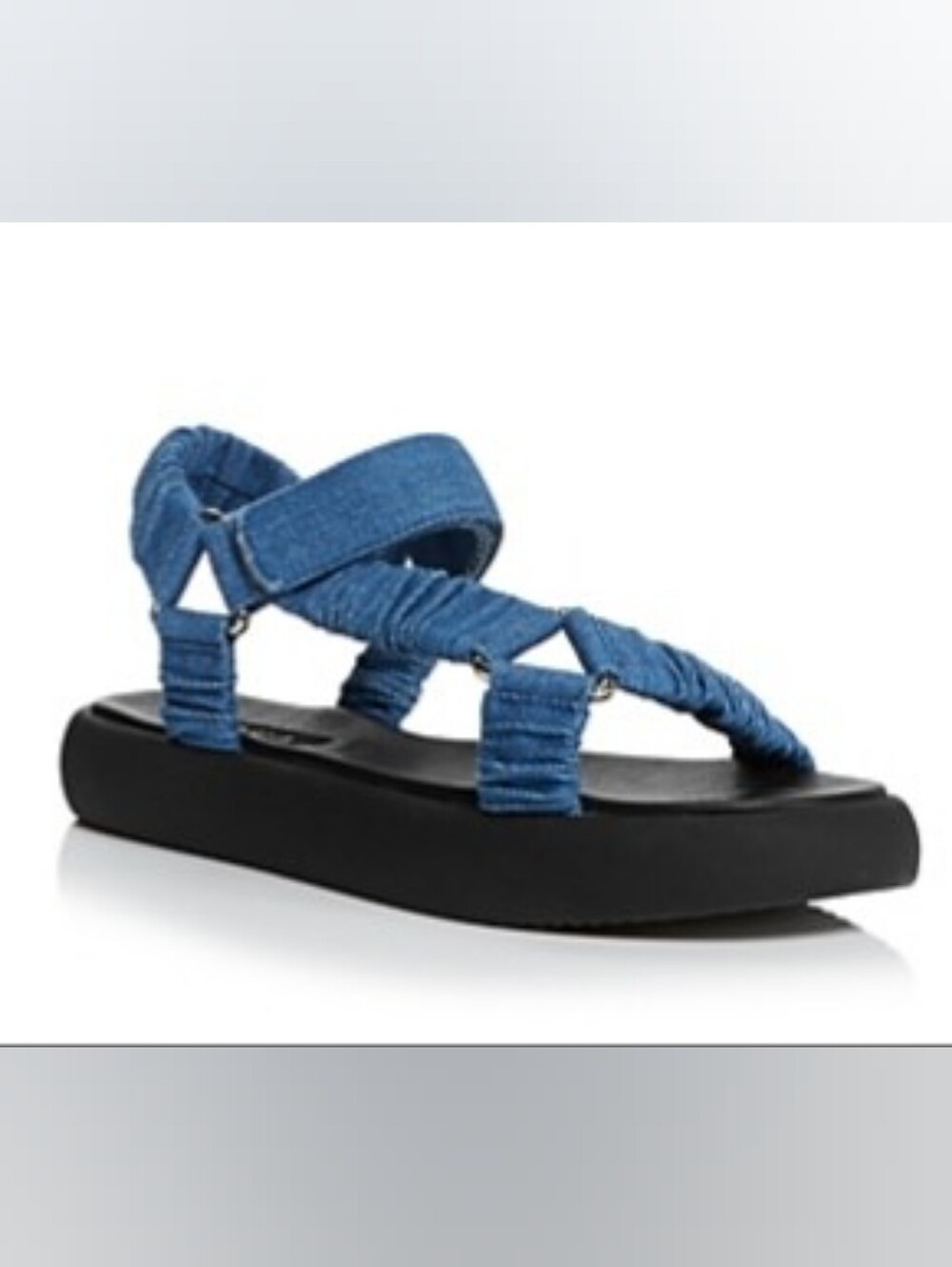 Aqua Tenley Platform Denim Sandals. Color Indigo Blue. Size 10.